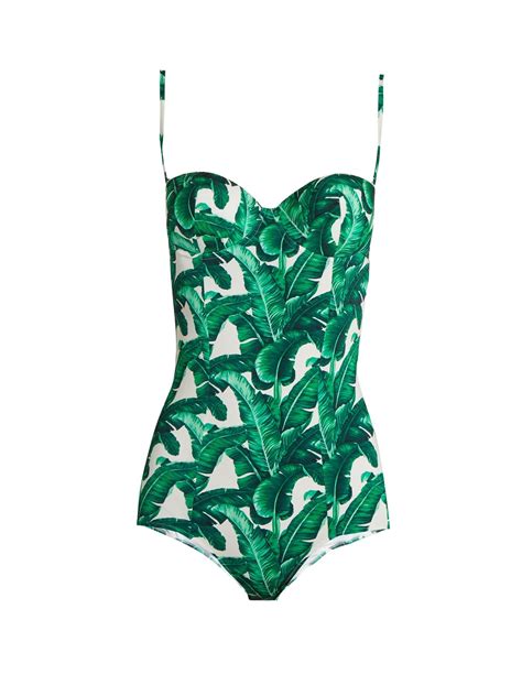 dolce gabbana banana leaf swimsuit|dolce and gabbana beachwear.